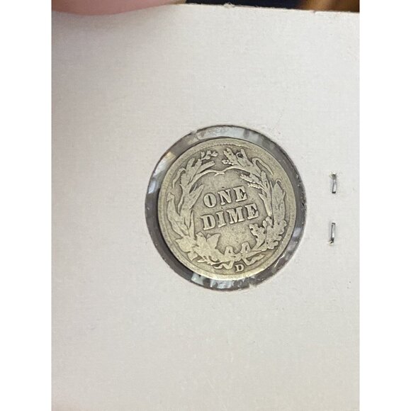 1912 D Barber Dime    VERY GOOD + Cardboard Protector - Picture 5 of 7